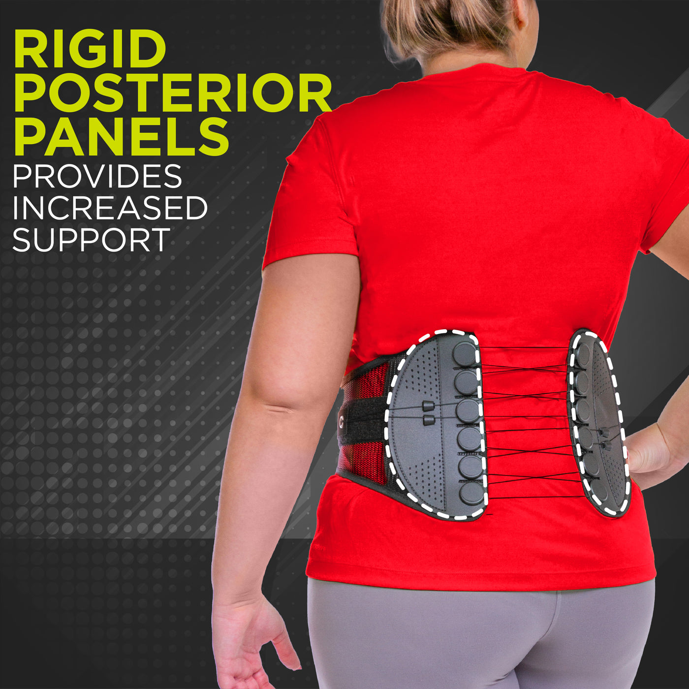 Low-profile posterior panel conforms to your body permitting a greater range of motion
