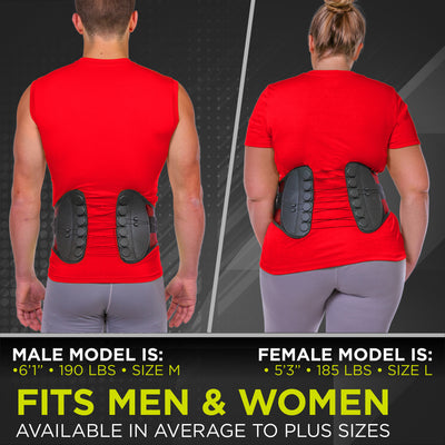 The golfers back brace can be worn by men or women