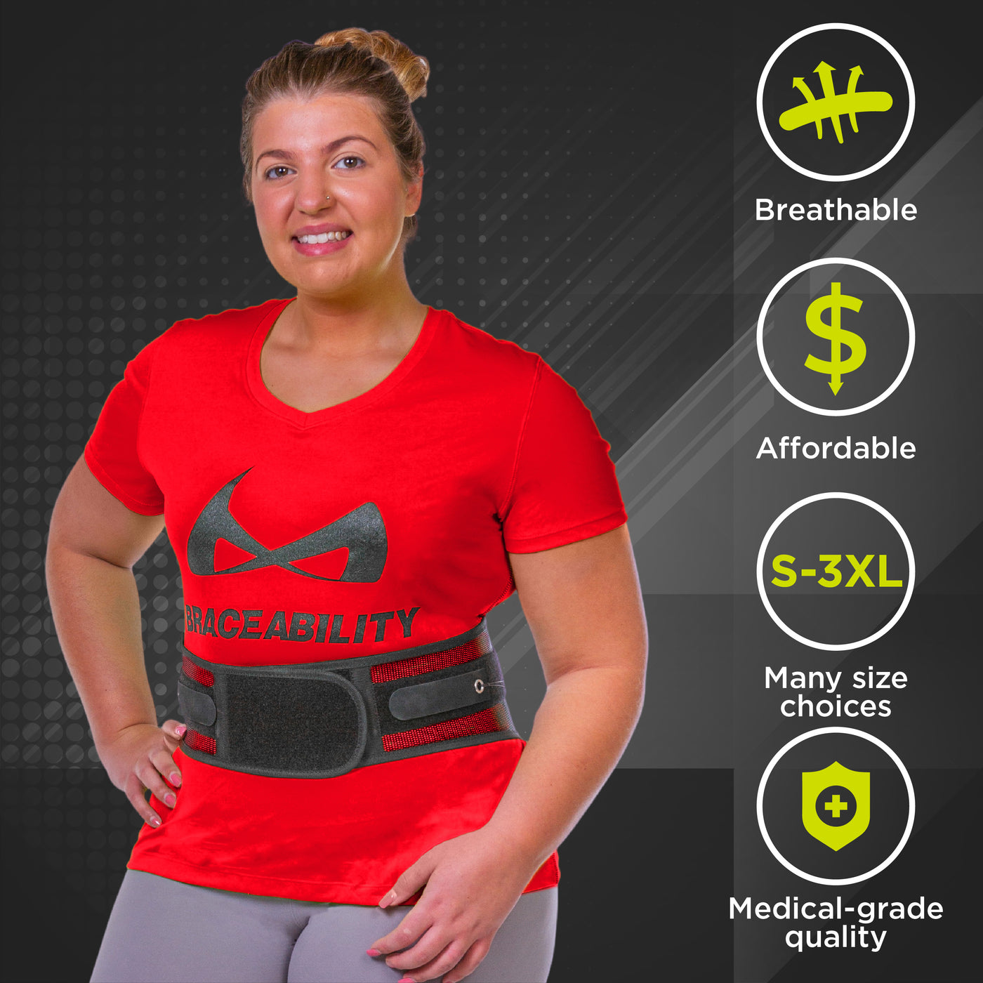 Golfers back brace helps stabilize and support the lumbar spine