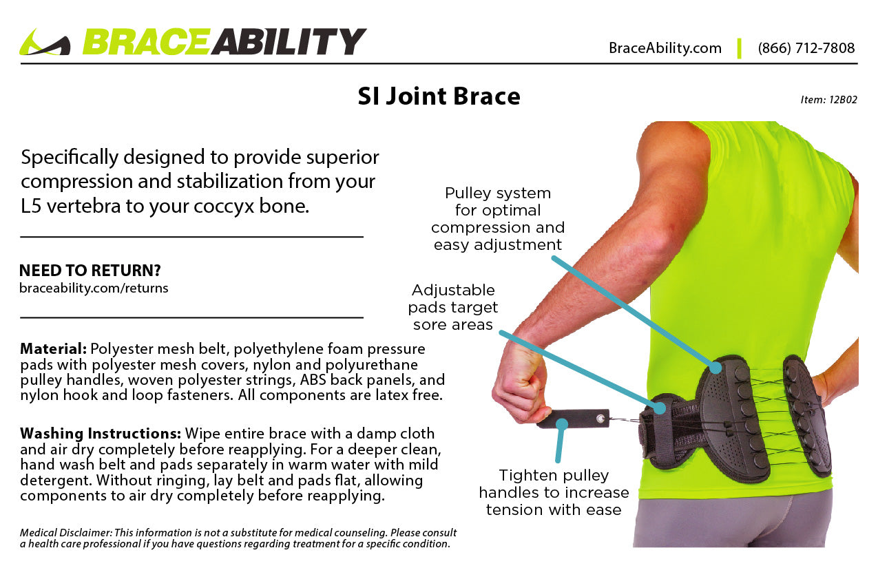 1 Sacroiliac SI Joint Belt  Coccyx Tailbone Pain Relief