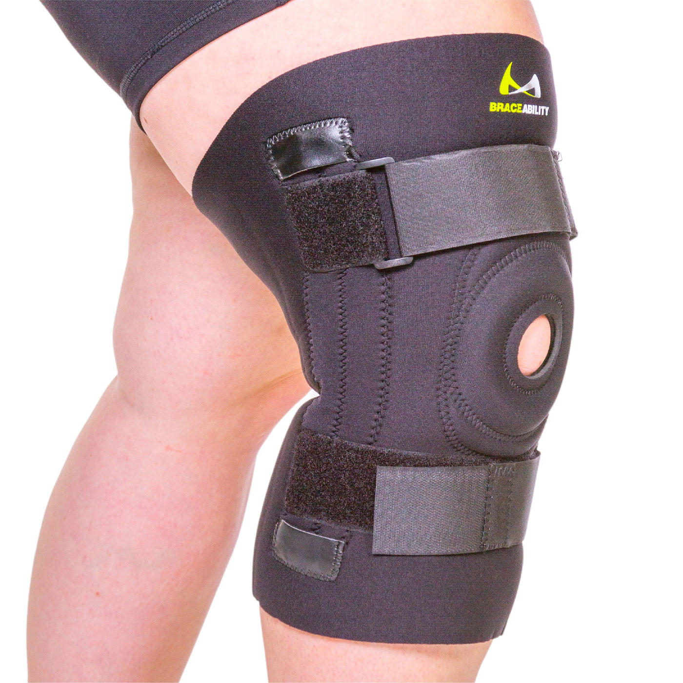 Big knee sleeve brace for large legs with patella support