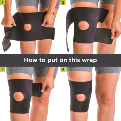 To apply this arthritis knee brace for running follow these 4-step instructions