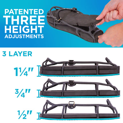 Our shoe lifts for uneven legs can be adjust for one half inch of lift or one full inch