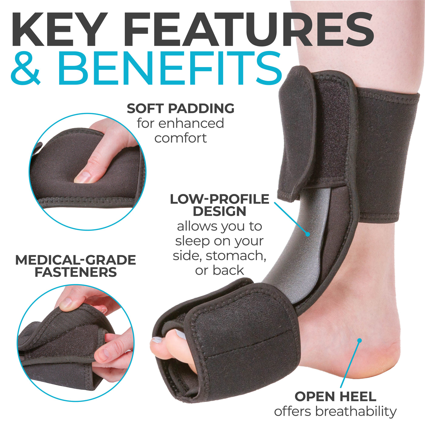 Dorsal Night Splint  Plantar Fasciitis Foot Brace for Sleeping