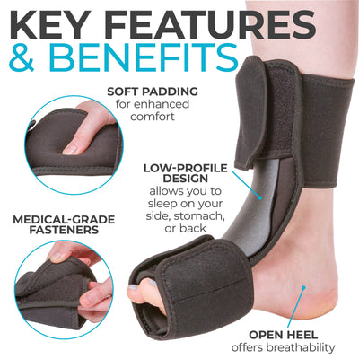 the achilles tendonitis night splint is lightweight and low profile