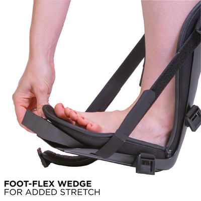Soft toe and foot wedge provides a consistent and gentle stretch to the plantar fascia
