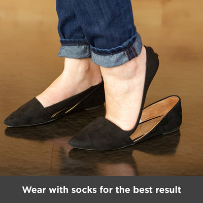 our shoe inserts for supination should be worn with socks for the best results