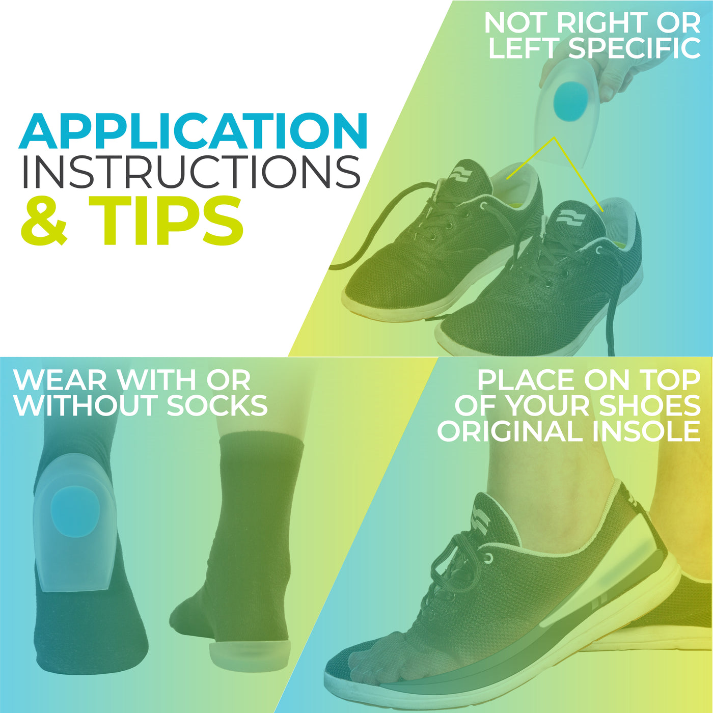 the shoe inserts for plantar fasciitis can be worn with or without socks