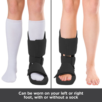 Nighttime boot can be worn on your left or right foot, with or without a sock