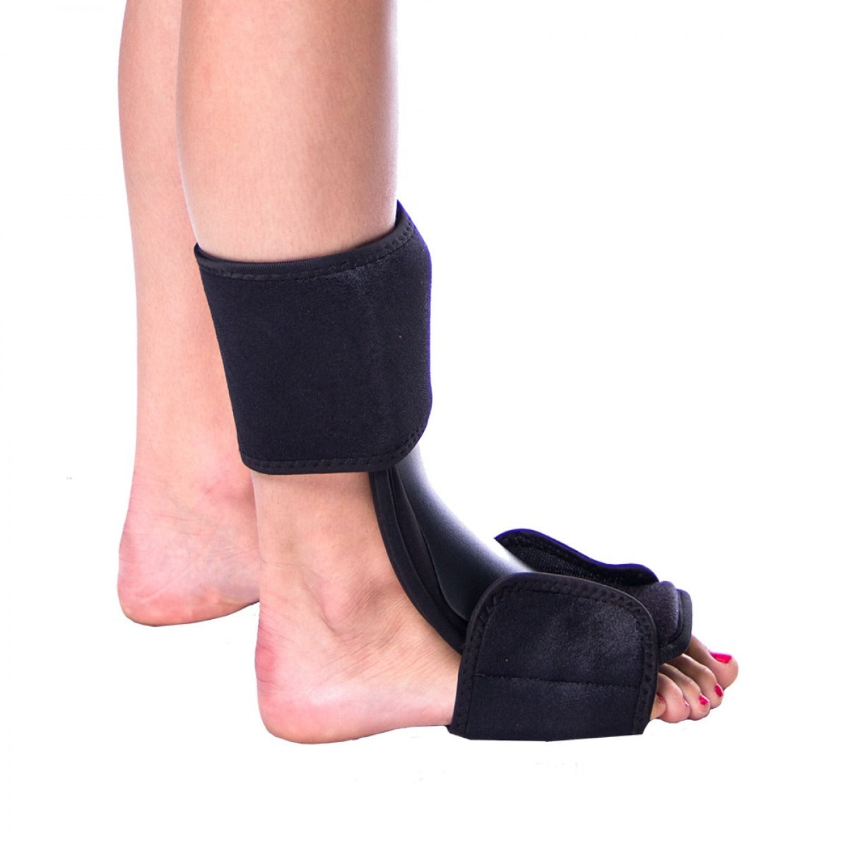 Nighttime splint for achilles tendon, calf stretching, and ankle dorsiflexion