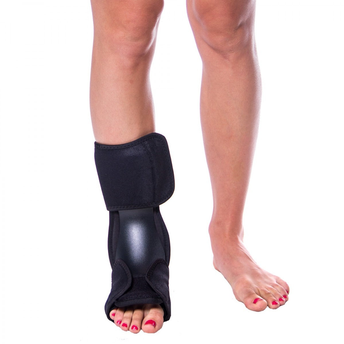 The foot splint shell is composed of durable, high-density polyethylene