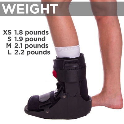 Polymer shell of this boot for broken feet protects and supports your injured foot