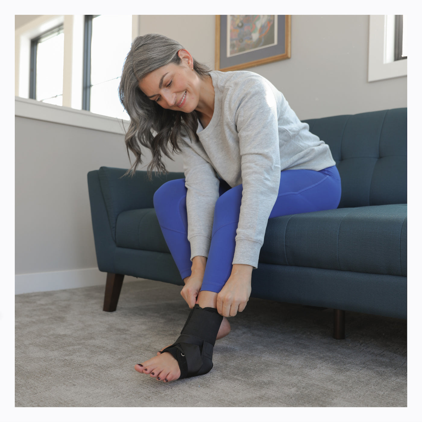 our ankle sprain stabilizing brace fits men and women for all day comfort