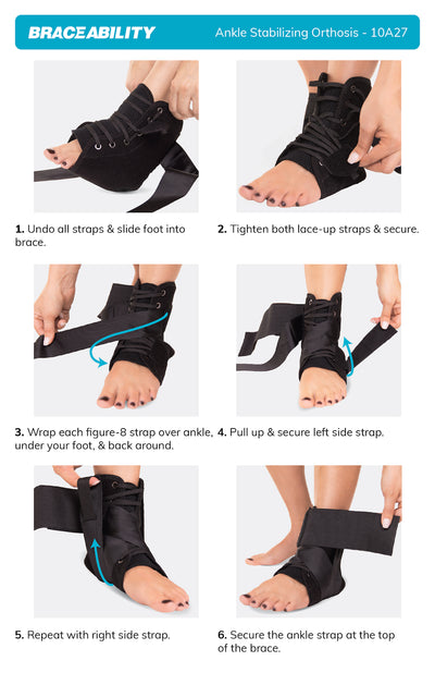use the wrap around straps on the ankle stabilizer for optimal ankle support during sports