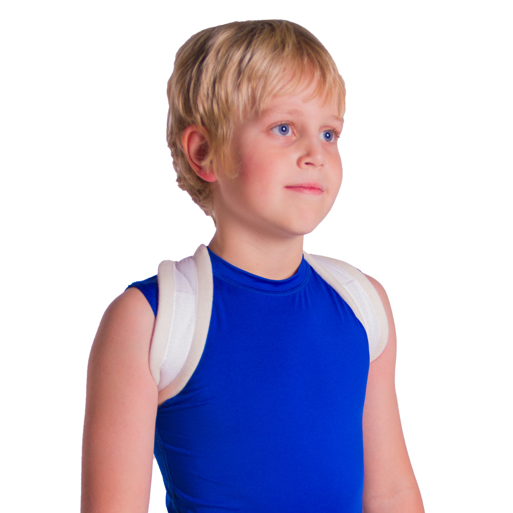 Pediatric clavicle fracture figure-8 brace for a child's broken collarbone