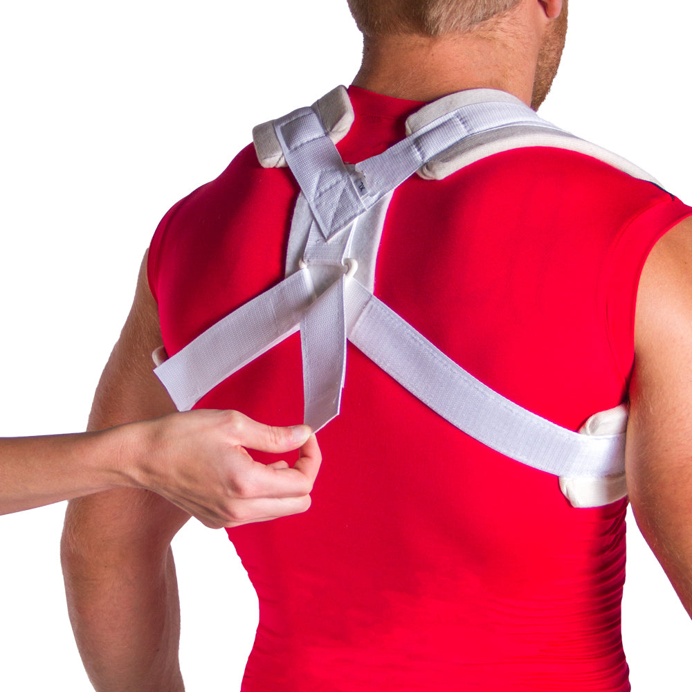 Velcro closures make application and adjustment of this lightweight dislocated clavicle brace a breeze