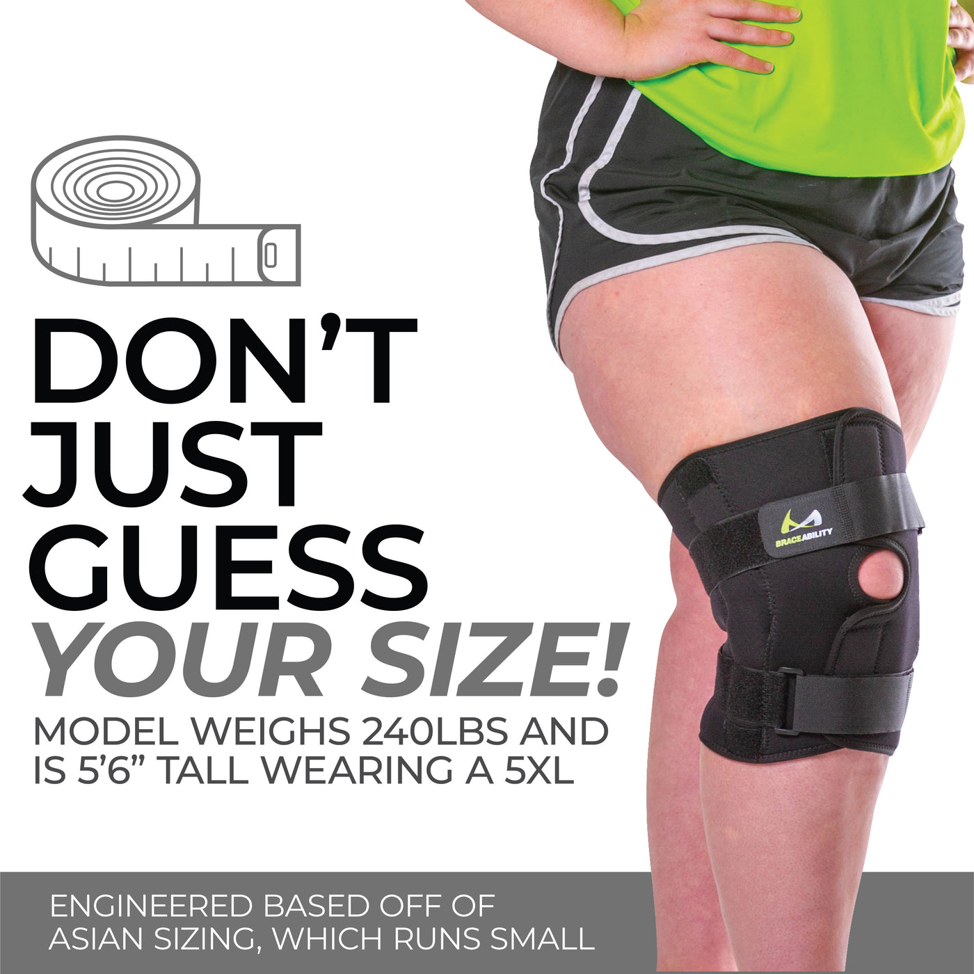 Our knee brace for a meniscus tear runs smaller than a normal brace so make sure to measure