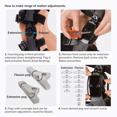 the rom unloader knee brace has fine tune adjustments for the perfect fit