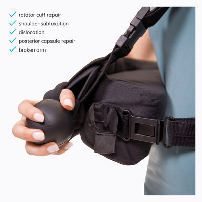 our broken arm sling helps for recovery after rotator cuff repair,. shoulder subluxation, and dislocation