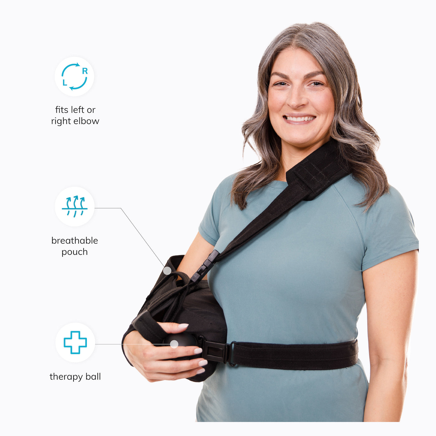 our rotator cuff shoulder brace can be used for the left or right elbow