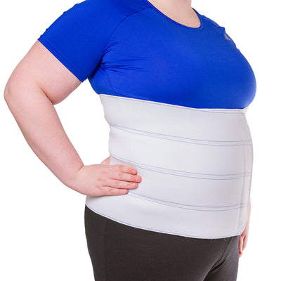 Our plus size belly band abdominal binder is used to compress stomach