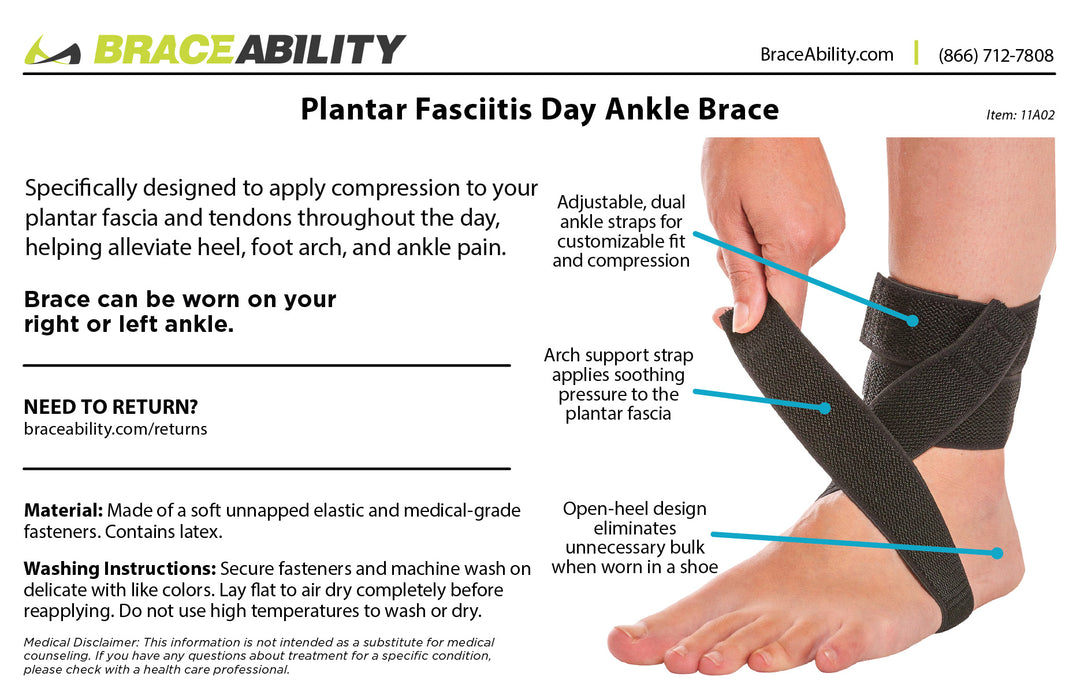 Plantar Fasciitis Day Ankle Brace | Tendonitis Splint Fits in Shoe