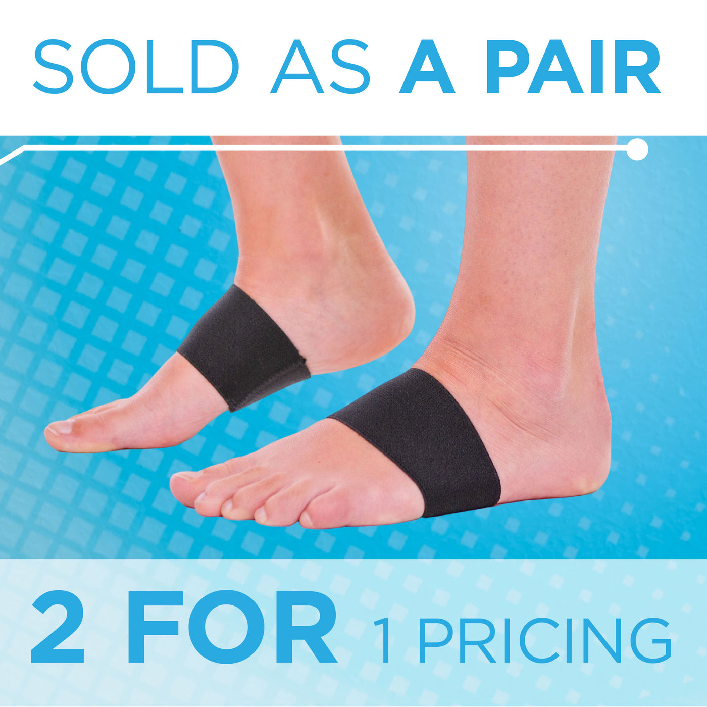 The arch support band comes in a two pack so you can use on both your right and left foot