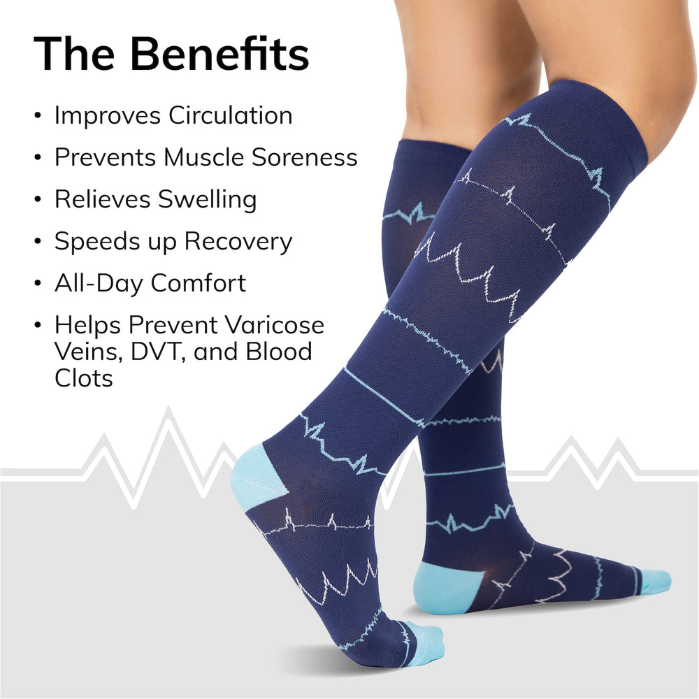 Fun Compression Socks for Nurses | Knee-High Support Stockings