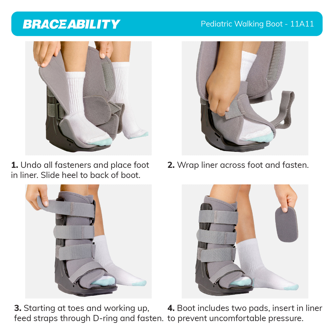 Foam Boot Padding Pediatric CAM Walker Fracture Boot | BraceAbility