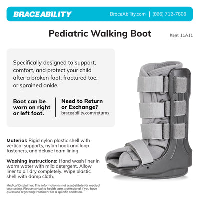 to clean the pediatric walking boot hand wipe the liner with warm water and mild detergent