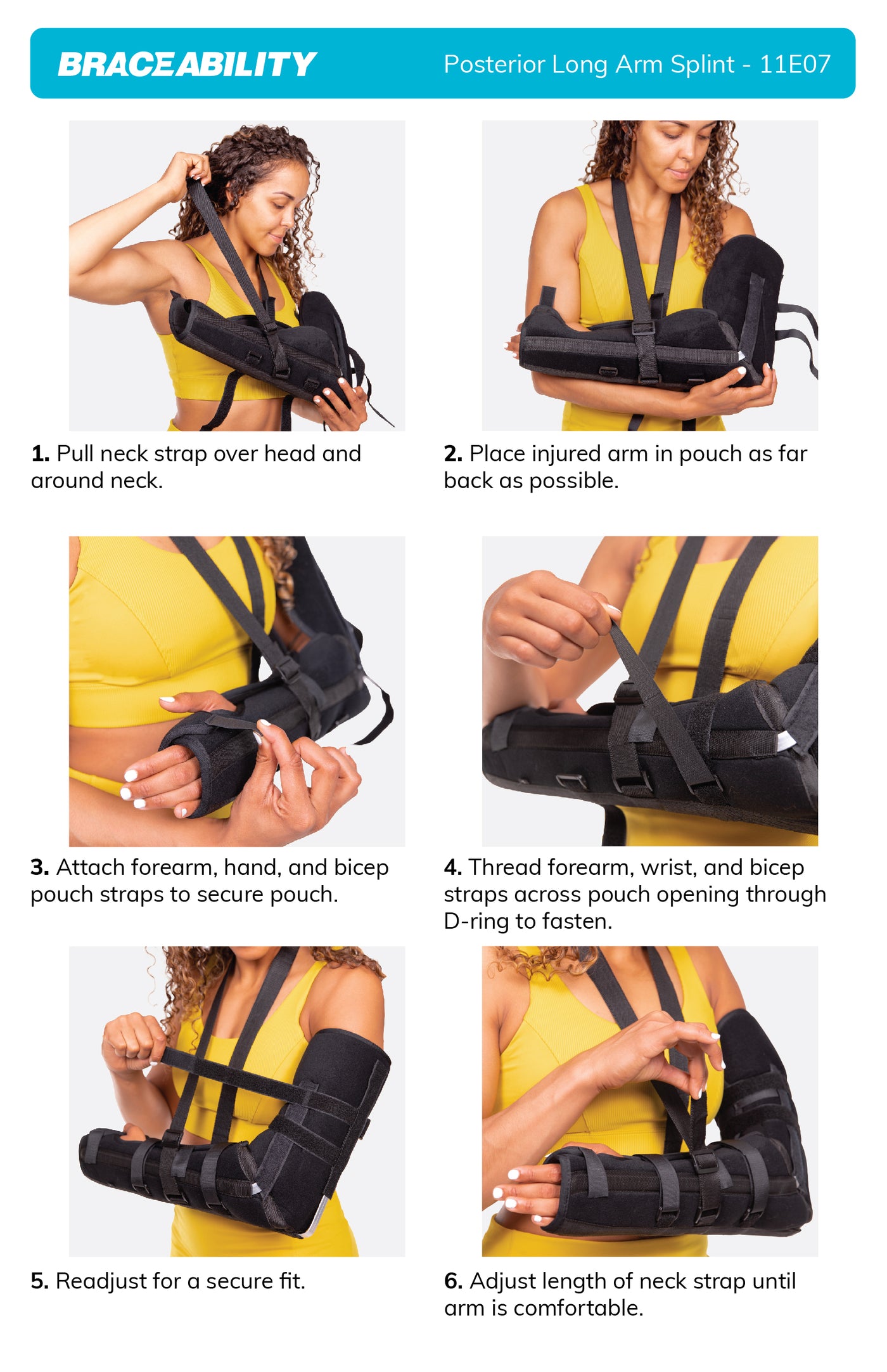 Soft Posterior Elbow Splint & Long Arm Immobilizer Brace