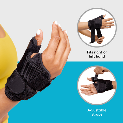Adjustable straps on the tendonitis thumb splint make it work for trigger thumb in your left or right hand