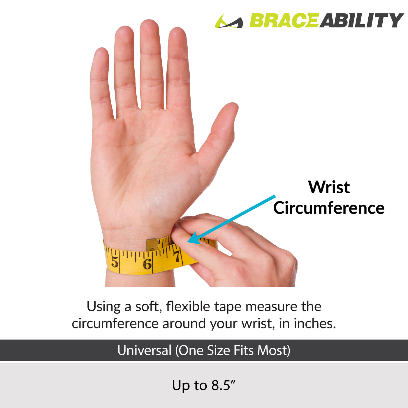 sizing for the limp wrist brace for radial nerve palsy is one size fits most