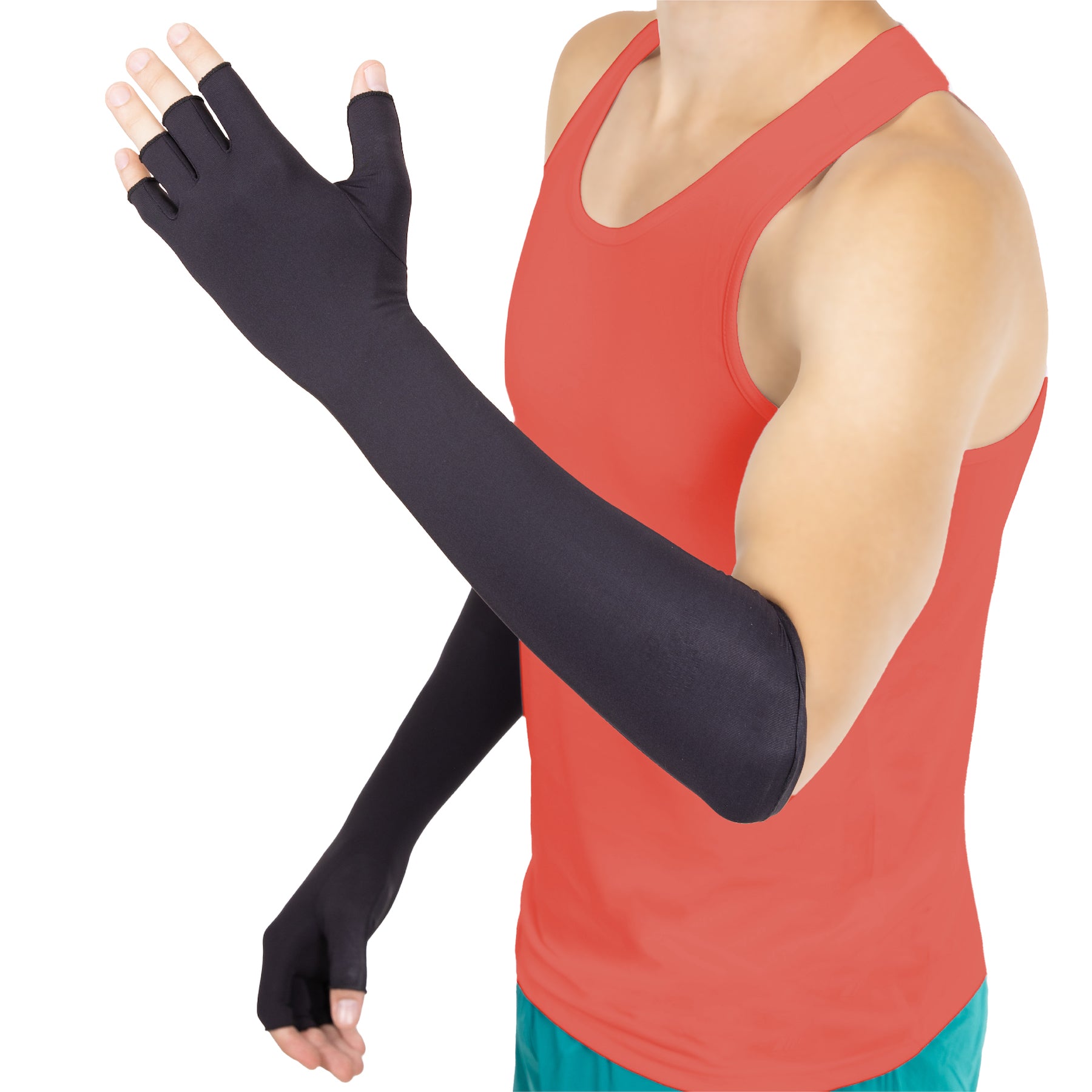 1 Pair Compression Arthritis Gloves, Fingerless Compression Gloves Fingerless Copper Gloves Adjustable Wrist Strap Breathable Arthritis Carpal Tunnel Pain Relief