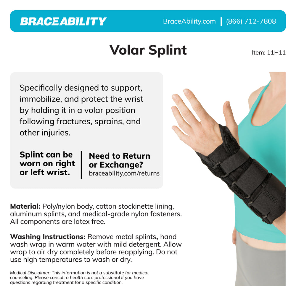 Volar Wrist Splint for Carpal Tunnel and Fracture Pain
