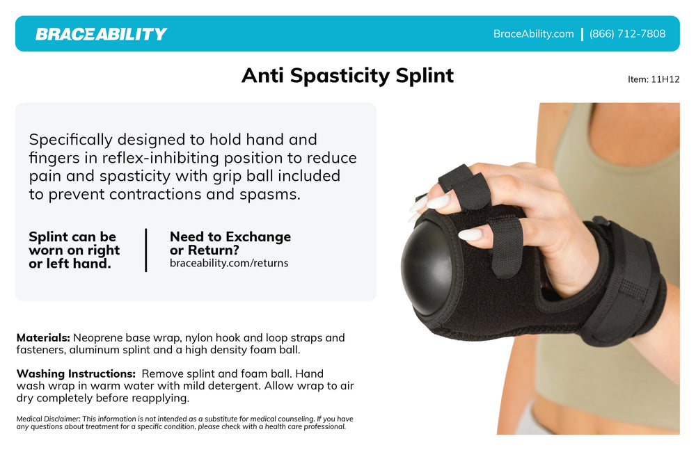 Anti-Spasticity Splint | Stroke Hand Brace for Spastic Cramps