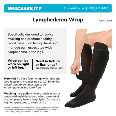 To clean the BraceAbility lymphedema wrap, hand wash with warm water and mild soap