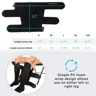 Our compression garment for lymphedema can be used on your right or left leg