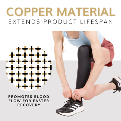 Our full leg compression sleeve is copper infused to promote blood flow and reduce odor