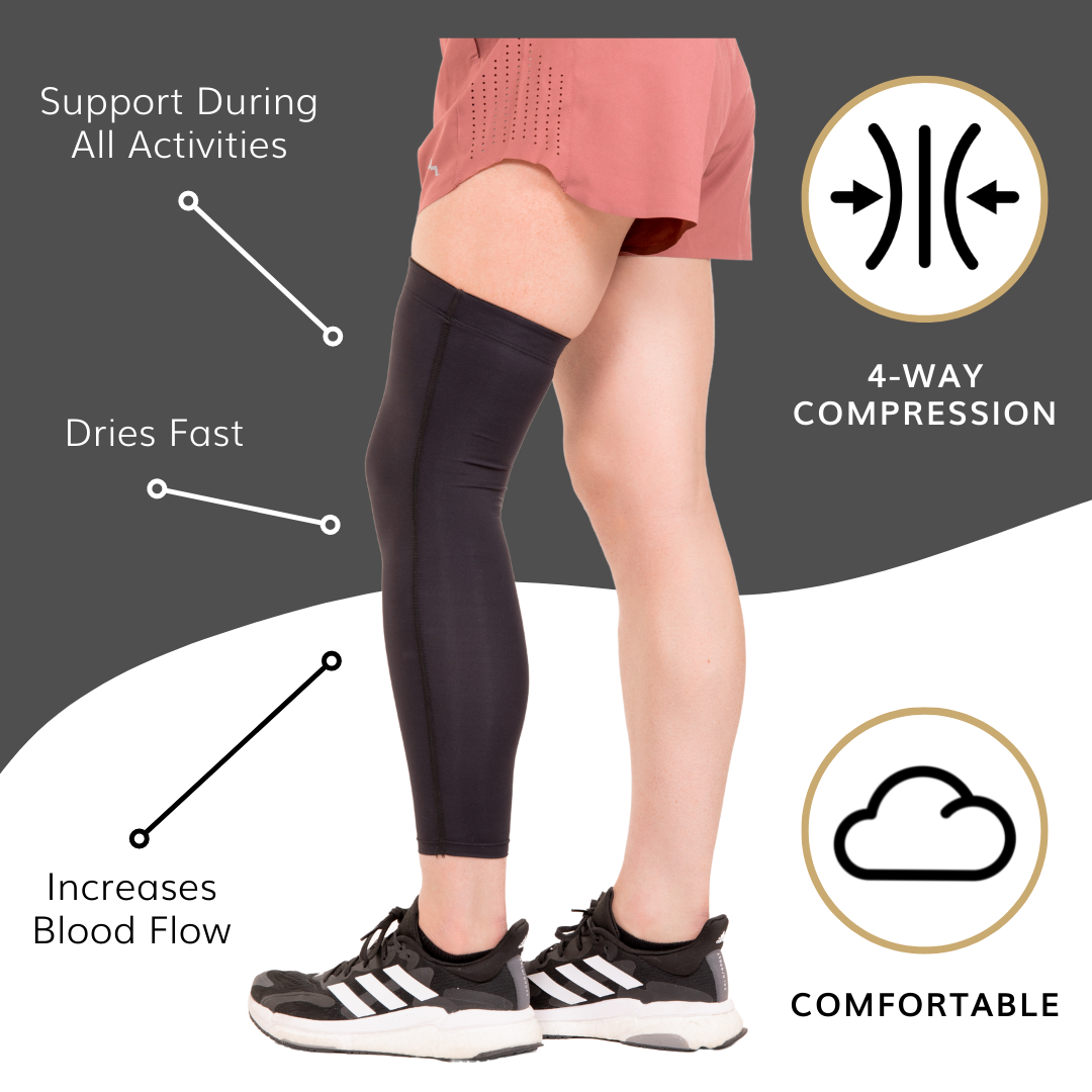 Compressing Leg Full Leg Compression Sleeve | Copper Calf and Thigh Support