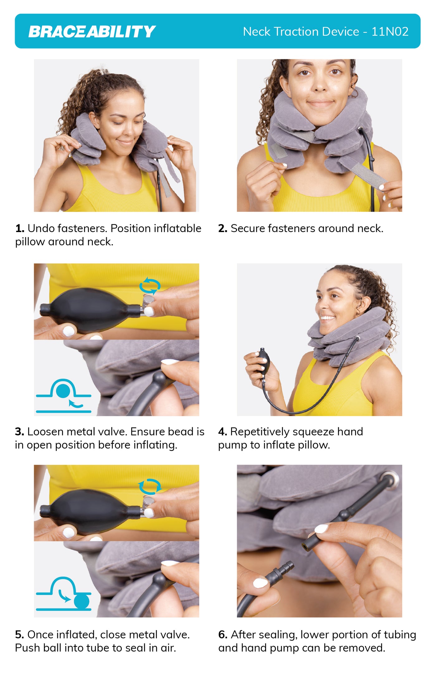 S Cervical Neck Traction Device for Instant Neck Pain Relief - Inflatable & Adjustable Neck Stretcher Neck Support Brace, Best Neck Traction Pillow