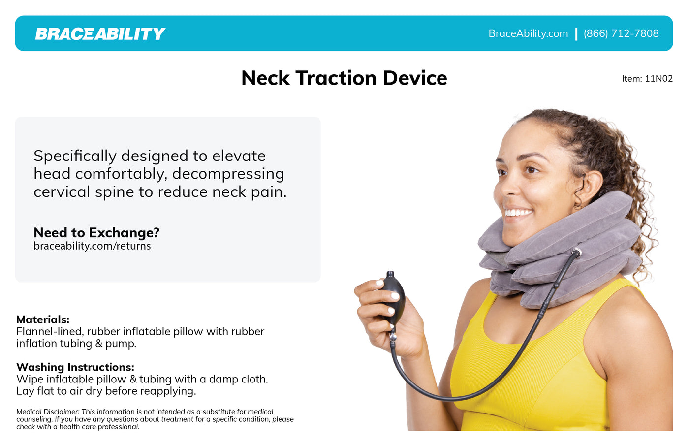 Inflatable Neck Brace & Cervical Traction Device for Pain Relief