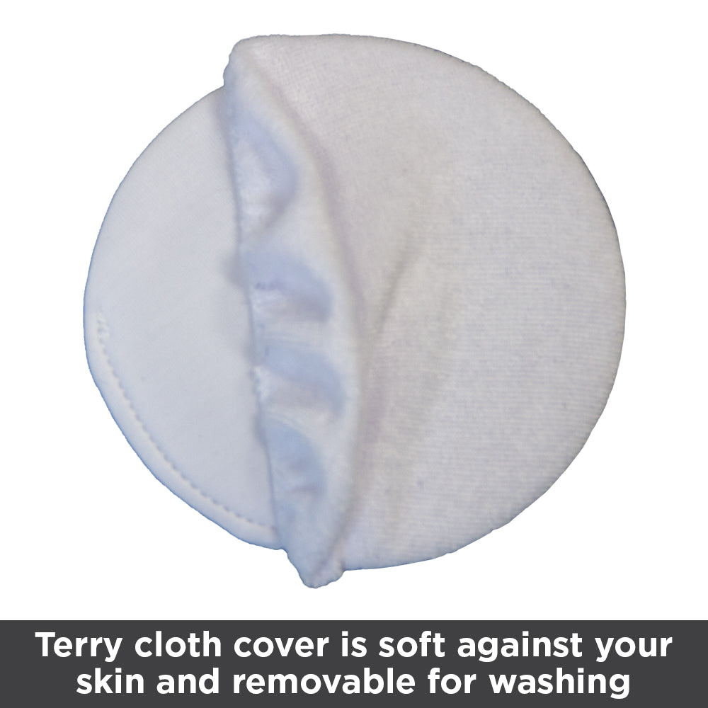 Terrycloth silicone pad cover is soft and removable for easy washing