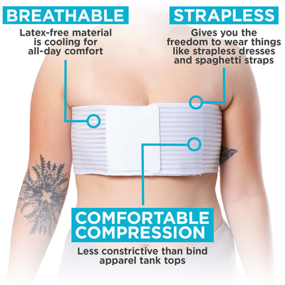 our breast binding wrap is breathable and strapless