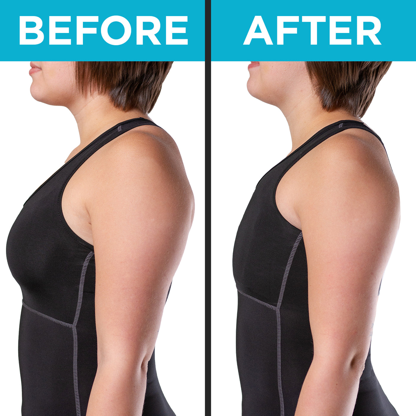 our chest compression wrap can reduce breast appearance by two cup sizes