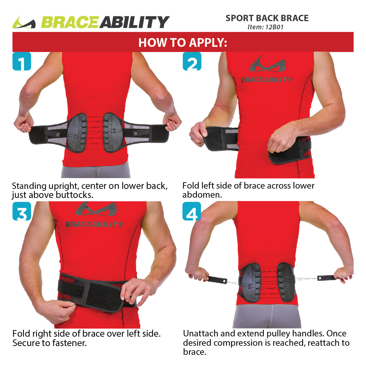 the instruction sheet for the spine sport is a simple wrap around application