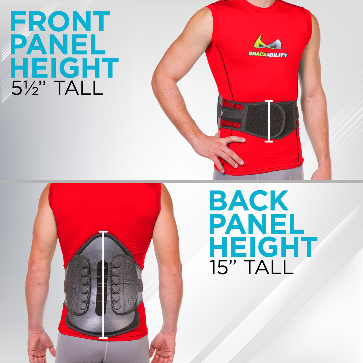 at fifteen inches tall, the lordosis back brace stabilizes the entire lower back
