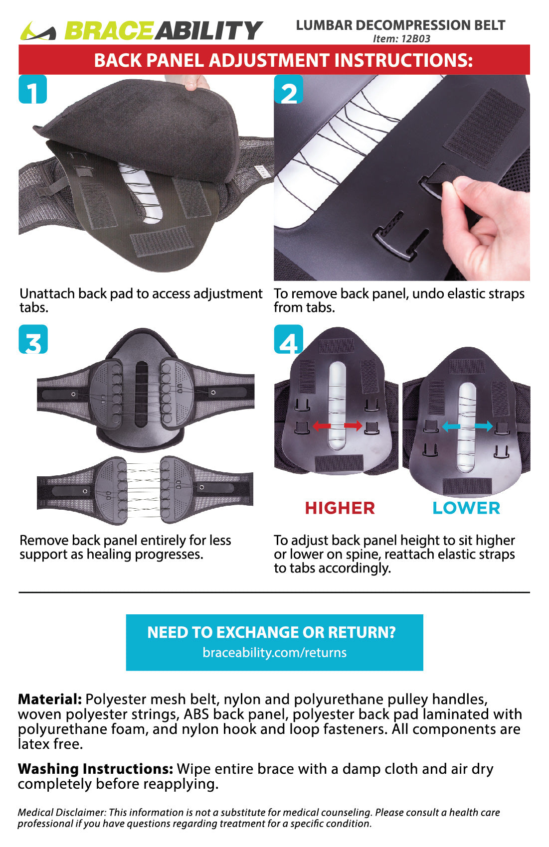 the adjustable lumbar brace is made of mesh and nylon