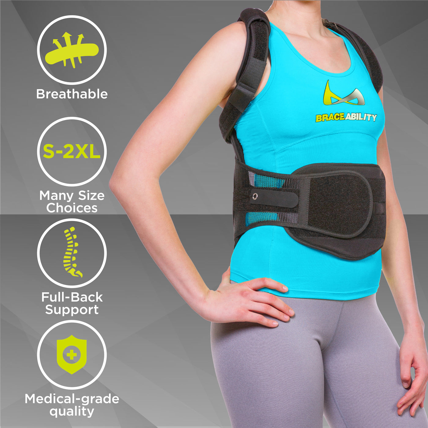 LUMBAR BACK BRACE WITH C-H PACK, OSFM, Back Support Braces