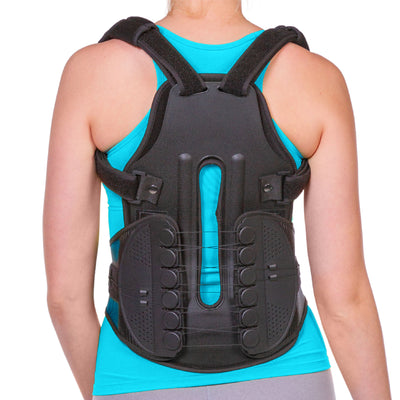 The tlso thoracic full back brace contours to spine to support your entire spine hide_on_site
